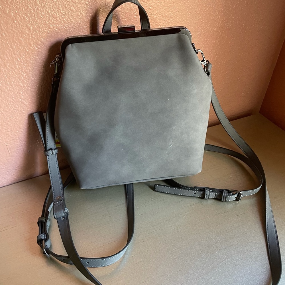 INC Slate Suede Backpack and Crossbody in 1
